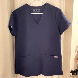 Navy blue figs scrub top
